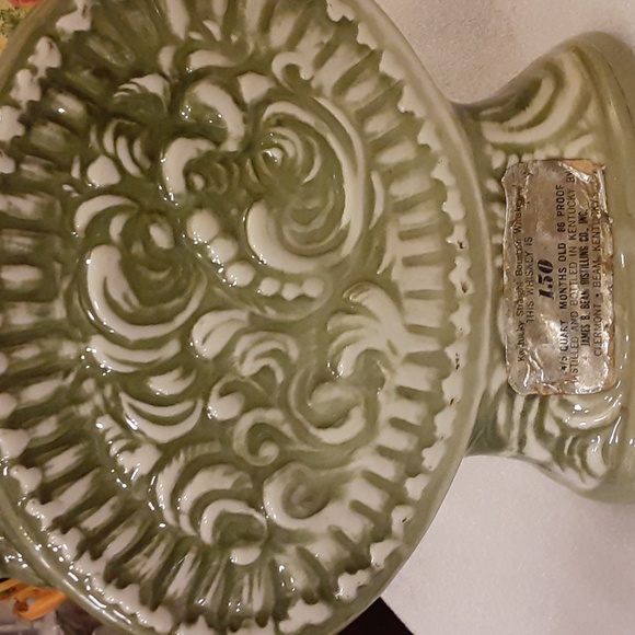 Jim Bean Distillery Regal China Yellow Roses Grn Vintage Whiskey Decanter 12" - Picture 5 of 14